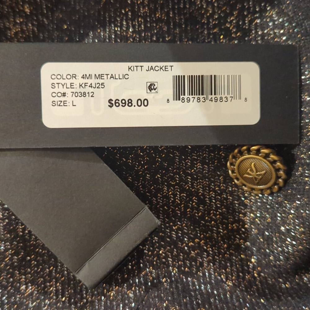 NWT L Kobi Halperin Metallic Blazer Jacket - Picture 8 of 8